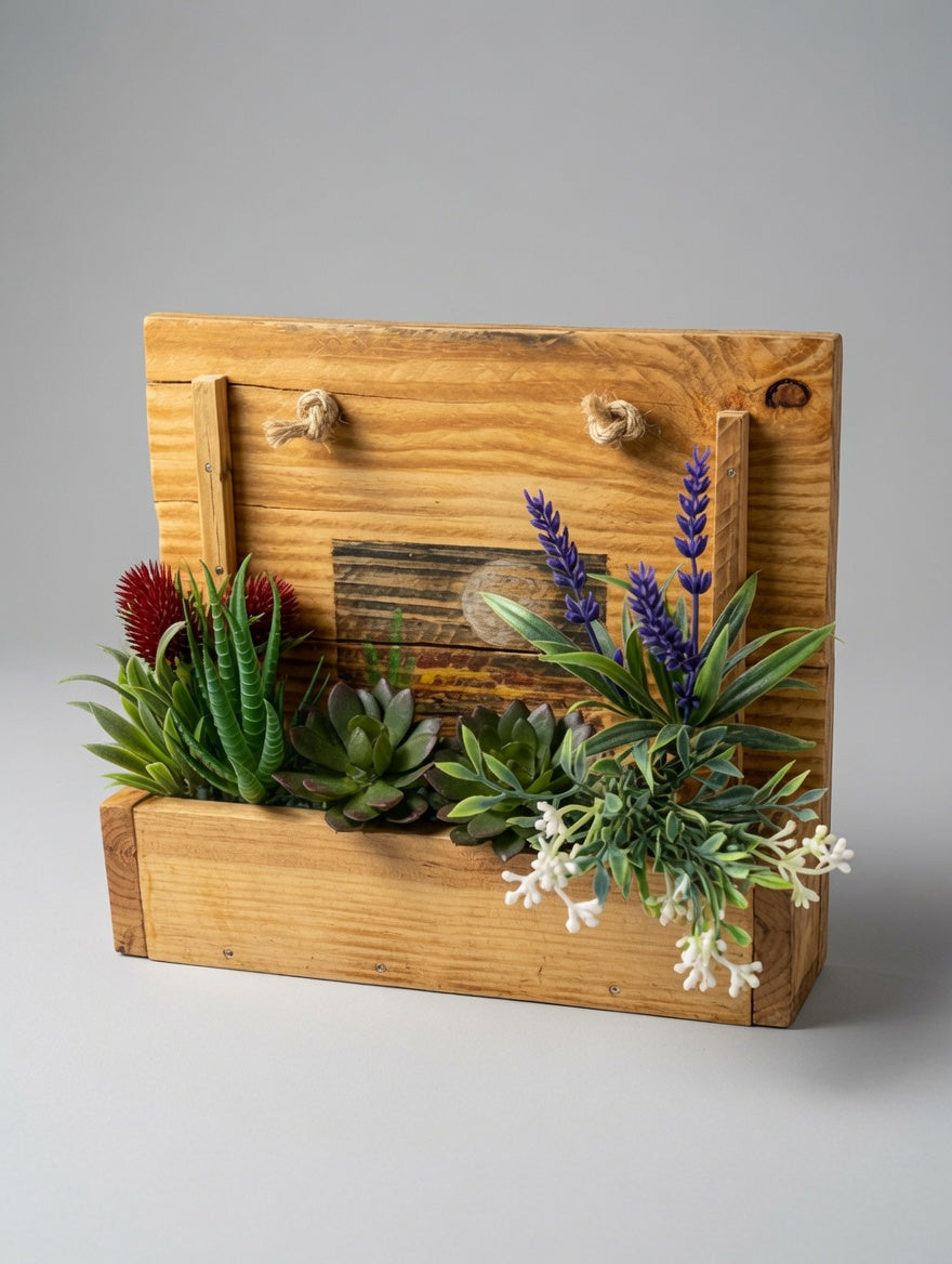 Small Wood Burned Cedar Planter Boxes